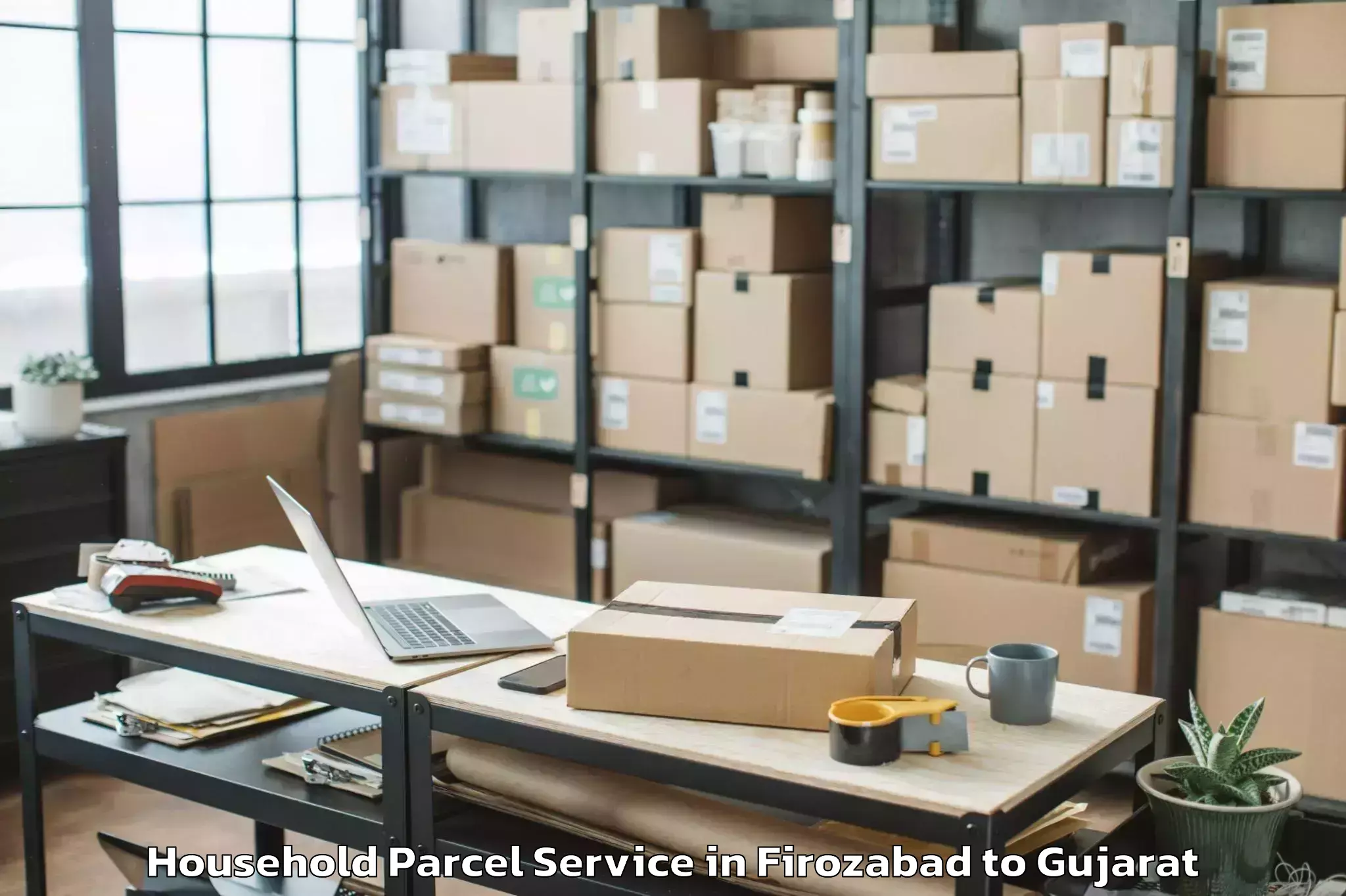 Easy Firozabad to Bhanvad Household Parcel Booking